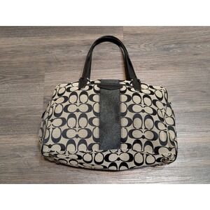 Coach C 1480-F 28505 Signature stripe Nancy purse Beige/Black